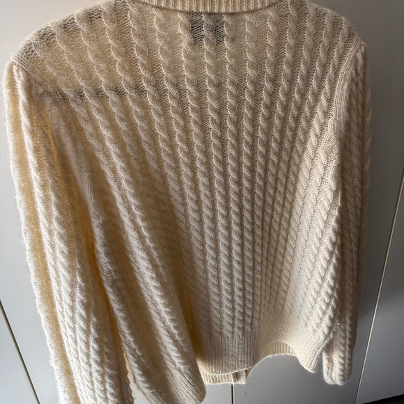 J. Crew Demylee Ivory Knit Cardigan XL - Picture 5 of 6